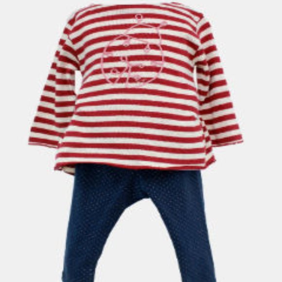 Play Up Blue and Burgundy Polka Dot Leggings - Picture 2 of 2